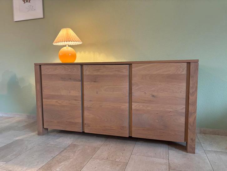 Massief eiken dressoir | blank hout | 160x51x79, Huis en Inrichting, Kasten | Dressoirs, Zo goed als nieuw, 150 tot 200 cm, 25 tot 50 cm