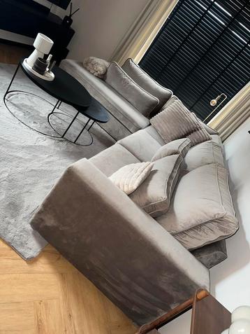 Velvet Taupe Hoekbank - Als Nieuw! beschikbaar voor biedingen