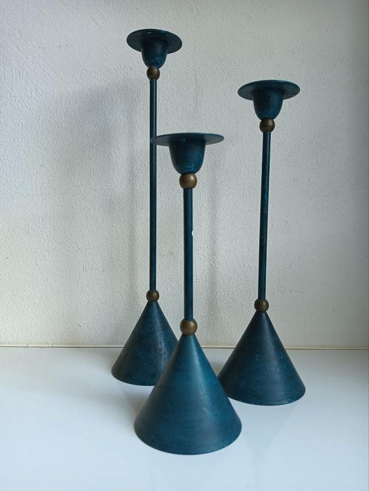Vintage Memphis stijl kandelaars, Antiek en Kunst, Antiek | Kandelaars, Ophalen of Verzenden