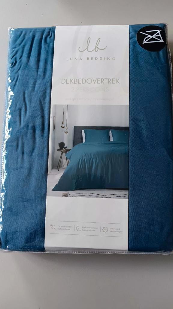 Nieuw blauw dekbedovertrek 200 x 220., Huis en Inrichting, Slaapkamer | Beddengoed, Nieuw, Dekbedovertrek, Tweepersoons, Blauw