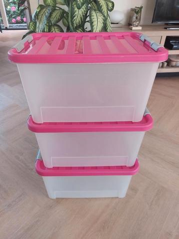 3 opbergboxen / clipboxen (3x 25 liter) beschikbaar voor biedingen