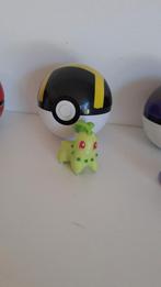 Pokémon poppetje Chikorita met pokebal, Verzamelen, Poppetjes en Figuurtjes, Ophalen of Verzenden, Zo goed als nieuw