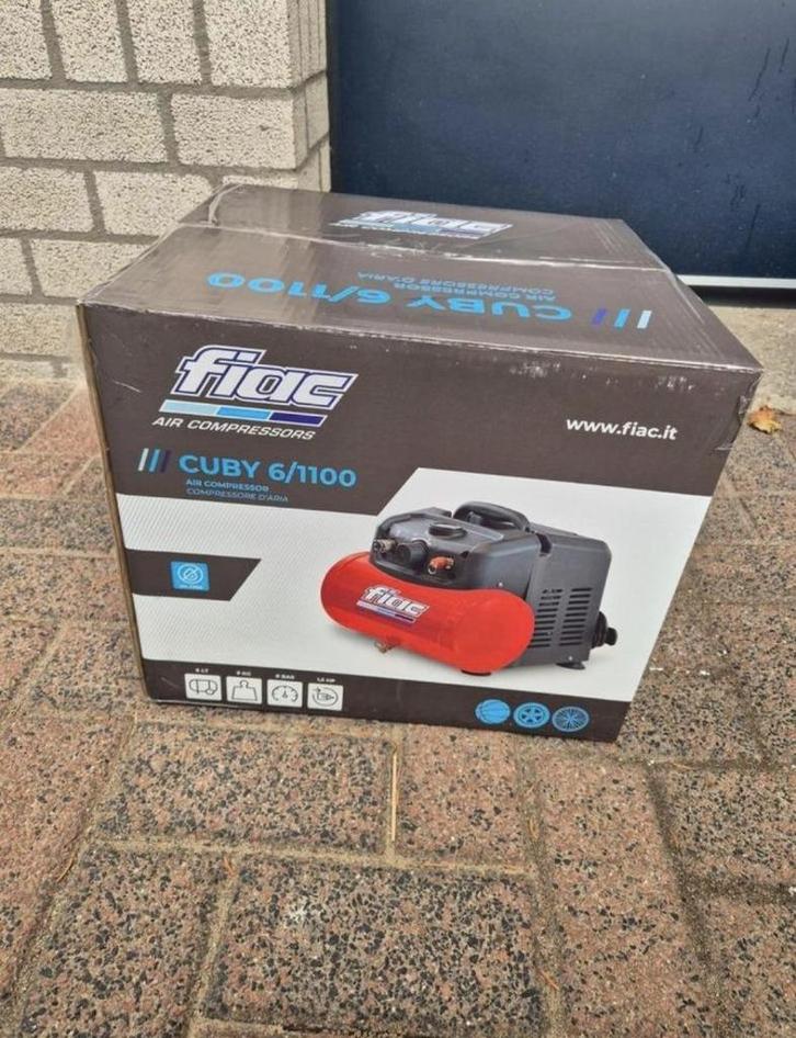 Nieuw! FIAC Cuby 6/110 compressor draagbaar, Doe-het-zelf en Verbouw, Compressors, Nieuw, 6 tot 10 bar, Minder dan 25 liter, Minder dan 200 liter/min