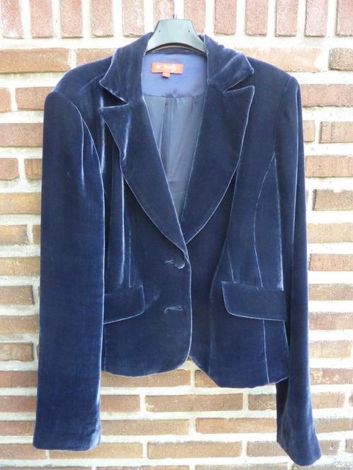 René Derhy kort colbert maat L blauw viscose zijde fluweel, Kleding | Dames, Jasjes, Kostuums en Pakken, Zo goed als nieuw, Jasje