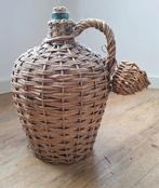 antieke rieten mandfles 40 cm hoog, Ophalen of Verzenden