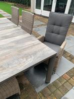 Tuintafel + verstelbare stoelen inclusief kussens, Ophalen, Gebruikt, Rechthoekig