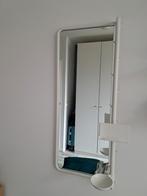 Witte Spiegel met Telefoonhouder & Sieradenbakje, Huis en Inrichting, Woonaccessoires | Spiegels, Ophalen, Minder dan 50 cm, Zo goed als nieuw