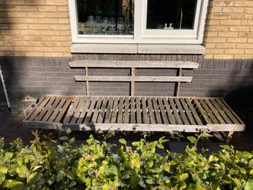 Houten tuinbank Lanterfant - Verweerd beschikbaar voor biedingen