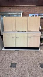 Keukenblok 180 cm met bovenkasten, Ophalen of Verzenden, Gebruikt, Wit, Enkelwandige keuken