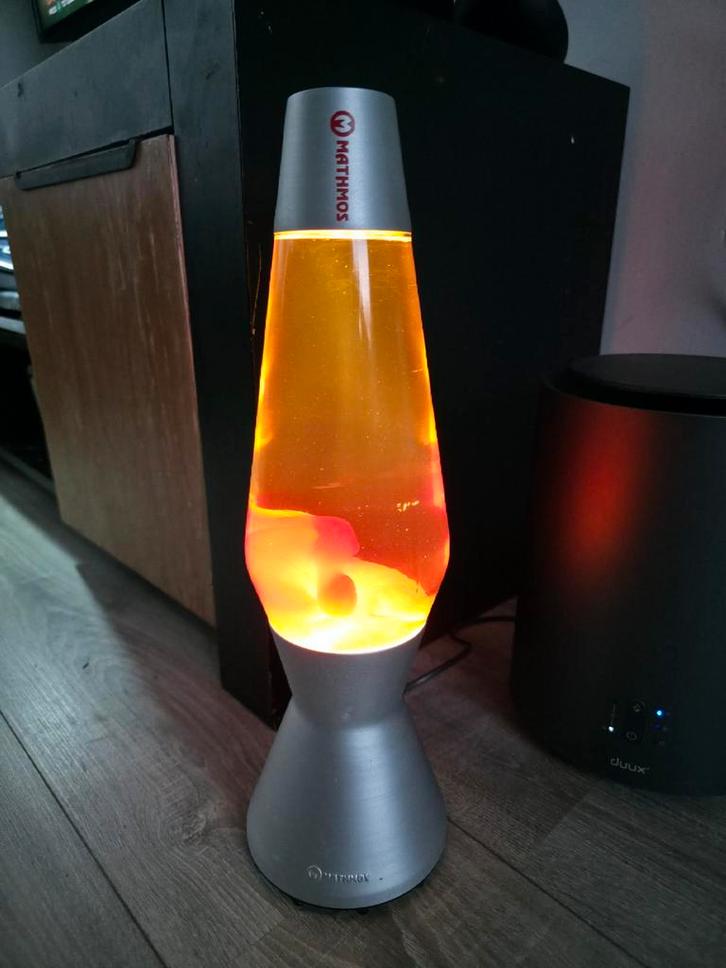 Mathmos Astro Retro Lavalamp, Huis en Inrichting, Lampen | Vloerlampen, Gebruikt, Minder dan 100 cm, Glas, Metaal, Ophalen of Verzenden