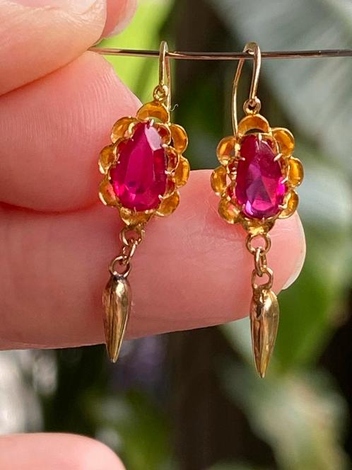 Antiek gouden hangers  18 karaat , 14 karaat Vintage /antiek, Sieraden, Tassen en Uiterlijk, Antieke sieraden, Goud, Verguld, Ophalen of Verzenden