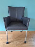 4 Eetkamerstoelen met armleuning, Ophalen, Leer, Zo goed als nieuw, Vier