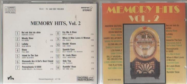 CD Verzamel: Memory Hits, Cd's en Dvd's, Cd's | Verzamelalbums, Zo goed als nieuw, Pop, Ophalen of Verzenden