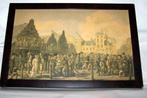 Antieke voorstelling 18/19e eeuws carnaval/kermis. Izgs., Ophalen of Verzenden