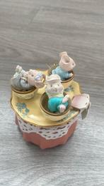 Muziekdoosje van Enesco muizen in theekopjes, Ophalen of Verzenden, Gebruikt