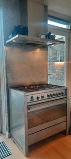 Smeg gasfornuis, 6-pits met bijpassende Smeg afzuigkap, Ophalen, Gebruikt, Overige kleuren, 50 tot 100 cm