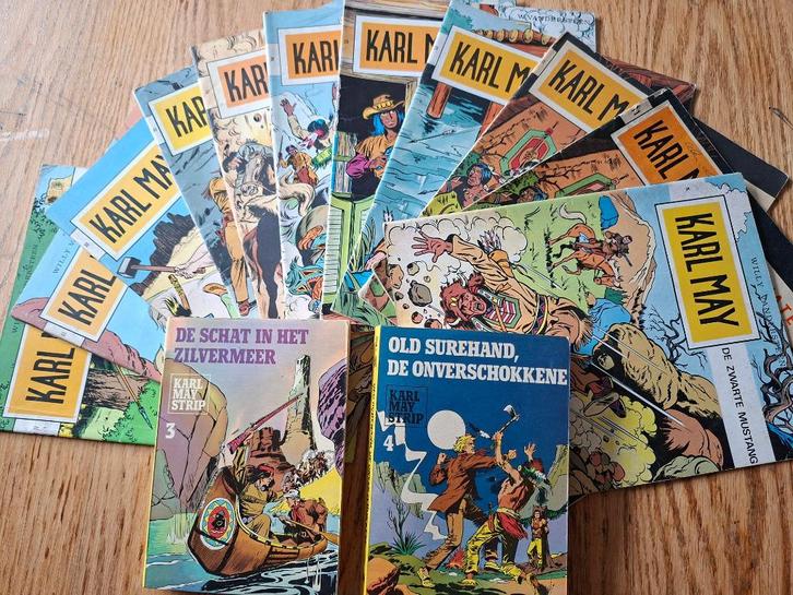 Karl May 13x partij, stapel vandersteen ook los te koop, Boeken, Stripboeken, Gelezen, Eén stripboek, Ophalen of Verzenden