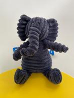 4713 Jellycat Jelly cat olifant blauw ribstof, Ophalen of Verzenden, Zo goed als nieuw, Overige typen