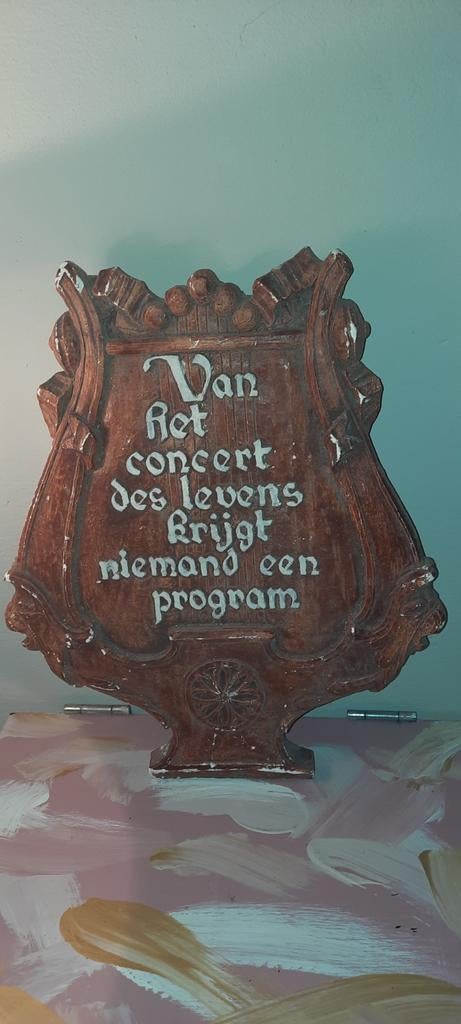 Decoratieve gipsen wandbord voor in de tuin., Ophalen of Verzenden