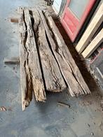 3 oude doorleefde eiken balken, Ophalen, Eiken, Zo goed als nieuw, 50 mm of meer