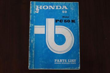 Honda PC50K 1970 parts list PC 50 K1
