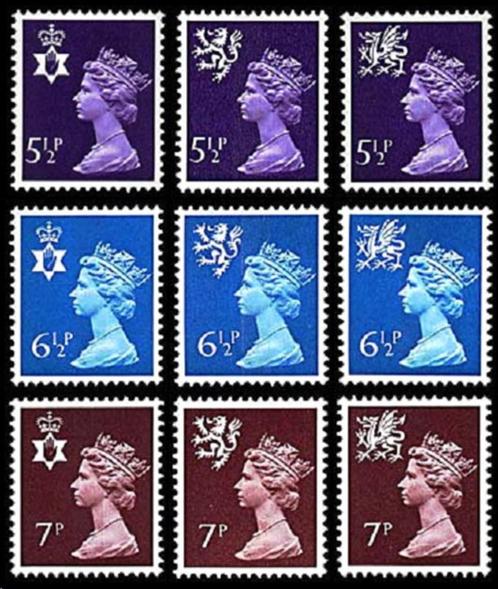 REGIONALS E.II. 5½p. + 6½p. + 7p. Decimal Machin frankeerzeg, Postzegels en Munten, Postzegels | Europa | UK, Postfris, Verzenden