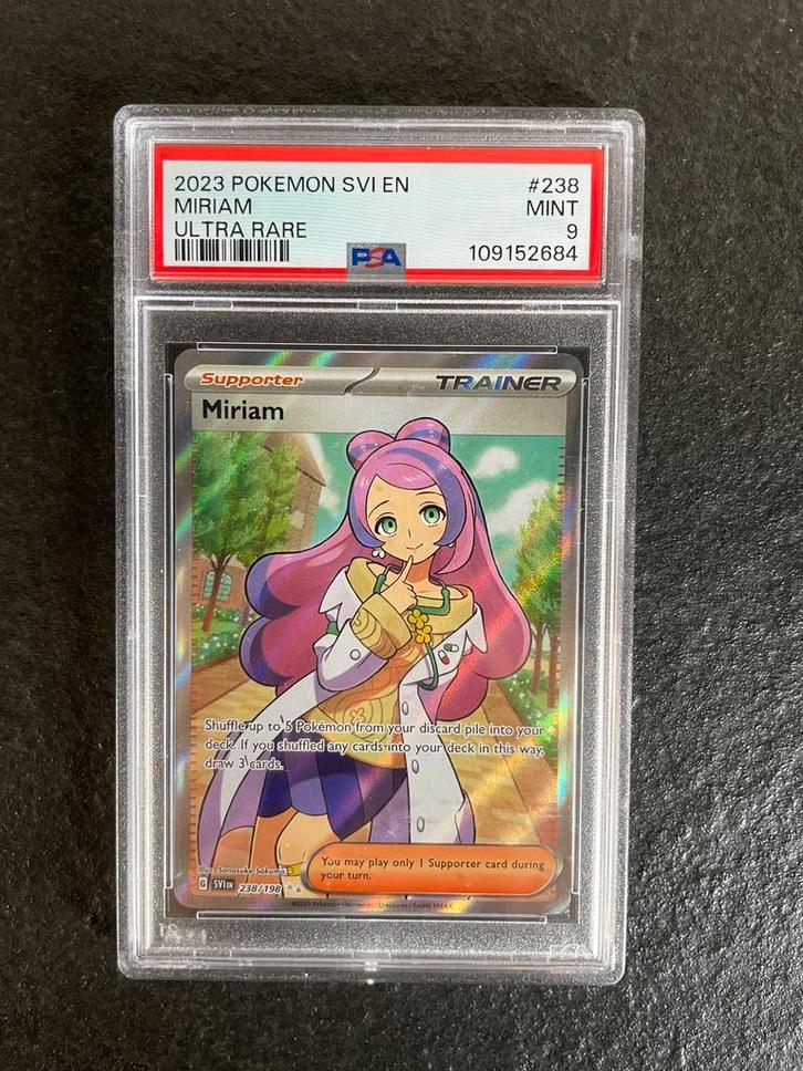 Miriam Scarlet&Violet base set 238/198 PSA 9, Hobby en Vrije tijd, Verzamelkaartspellen | Pokémon, Nieuw, Ophalen of Verzenden