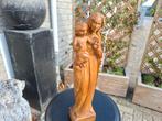 antiek handgemaakt houten maria beeld met baby christus, Ophalen of Verzenden