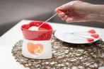 Chocoladefondue - hartvormig ROOD, Ophalen of Verzenden, Nieuw, Waxinelicht, Fondueset