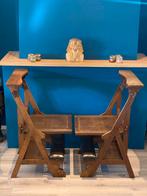 Antieke Bidstoelen met Lederen Knielkussens - Set van 2, Antiek en Kunst, Ophalen