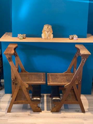 Antieke Bidstoelen met Lederen Knielkussens - Set van 2 beschikbaar voor biedingen