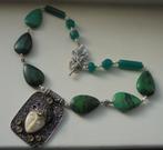 handwerk prachtige ketting+zilveren hanger, Verzenden, Nieuw, Steen of Mineraal, Met edelsteen