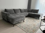Nieuwe grijze bank met vlekgarantie - Woonsquare, 125 tot 150 cm, Hoekbank, Ophalen of Verzenden, Stof