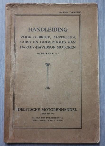 Harley Davidson F en J model handleiding, Motoren, Ophalen of Verzenden, Harley-Davidson of Buell