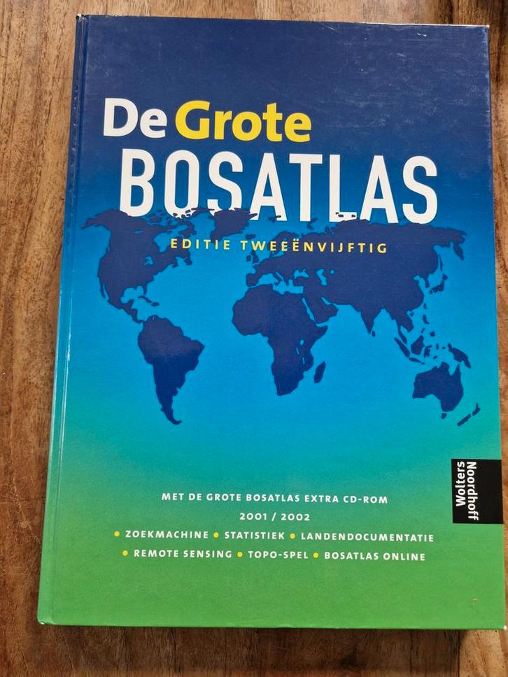 De Grote Bosatlas Editie 52 (2001/2002), Boeken, Atlassen en Landkaarten, Zo goed als nieuw, Bosatlas, Wereld, 2000 tot heden