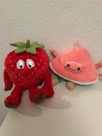 1 aardbei en 1 meloen knuffel samen te koop, Ophalen of Verzenden, Zo goed als nieuw, Overige typen