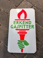 Emaille bord Erkend Gasfitter Langcat Bussum, Ophalen of Verzenden