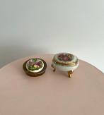 Vintage decoratief snuifdoosje en messing pillendoosje, Ophalen of Verzenden