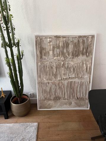 Schilderij abstract zand beige taupe modern art beschikbaar voor biedingen