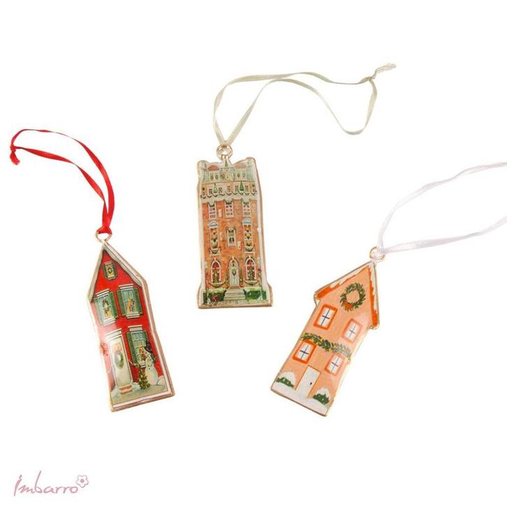 set van 3 metalen kerst huisjes Minty leuk als kado kerstmis, Huis en Inrichting, Woonaccessoires | Overige, Nieuw, Ophalen of Verzenden
