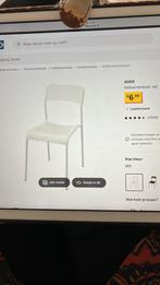 4 zgan ikea Adde stoel samen €12, Huis en Inrichting, Stoelen, Ophalen, Zo goed als nieuw, Wit, Eén