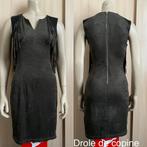 Drole de copine korte jurk tuniek suede velvet faux leer S, Ophalen of Verzenden, Zo goed als nieuw, Boven de knie, Groen