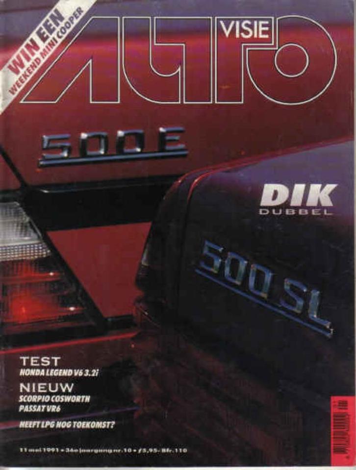 Autovisie 10 1991 : Mercedes Benz 500E / 500SL / 190 - Honda, Boeken, Auto's | Folders en Tijdschriften, Gelezen, Algemeen, Ophalen of Verzenden