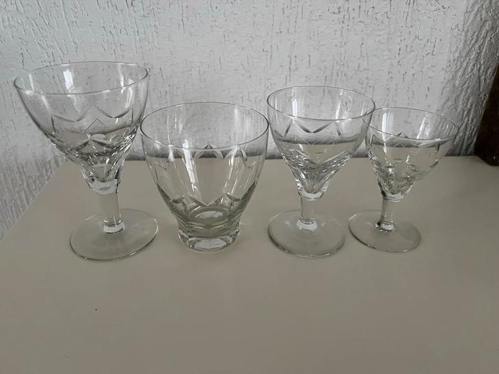 Vintage Kristallen Glazen Set 16 delig, Antiek en Kunst, Antiek | Glas en Kristal, Ophalen