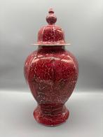 Antieke Dekselvaas Societe Ceramique Ossenbloed, Ophalen of Verzenden