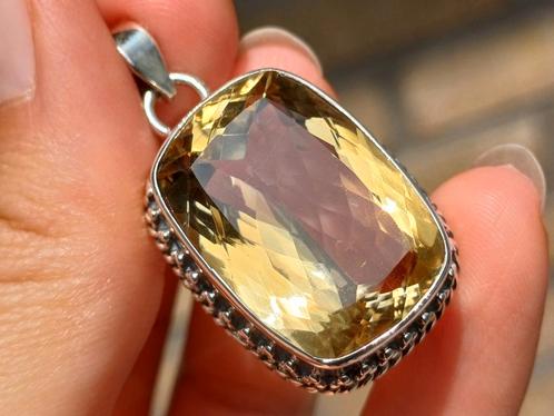 Vanoli - Prachtige 925 zilveren kettinghanger met citrien, Sieraden, Tassen en Uiterlijk, Kettinghangers, Nieuw, Zilver, Geel