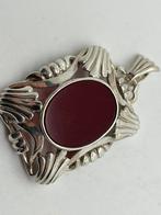 Z691 Prachtige zilveren carneool hanger, Sieraden, Tassen en Uiterlijk, Antieke sieraden, Ophalen of Verzenden, Zilver, Hanger