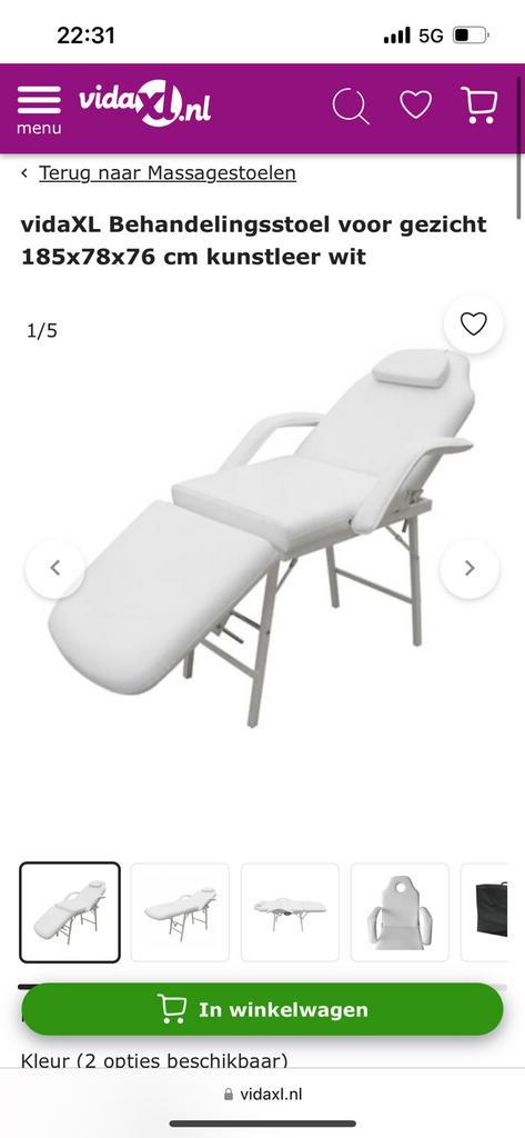 VidaXL behandelstoel massage/pedicure/tandkristallen/beauty, Sport en Fitness, Massageproducten, Zo goed als nieuw, Massagestoel of Kussen