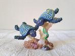 Schildpadden en koraal, blauw, kunsthars 11.5x5.5x10.5cm, Ophalen of Verzenden, Zo goed als nieuw, Dier