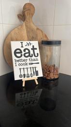 Keuken Tegeltje - I Eat Better Than I Cook - 15x20, Ophalen of Verzenden, Nieuw
